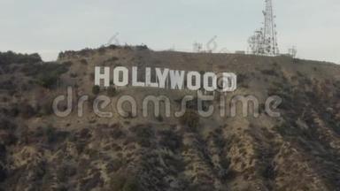 影片简介：加州洛杉矶日落时好莱坞招牌信的大镜头